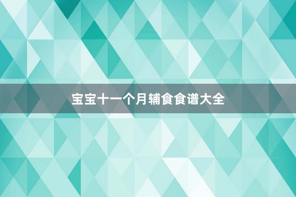 宝宝十一个月辅食食谱大全